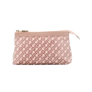 GHERARDINI Pochette in tessuto softy con inserti in pelle MAUVE ROSA