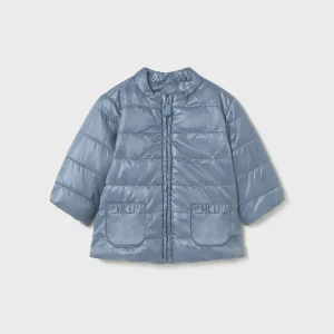 Giubbotto Imbottito Neonata Rosa con Rouches