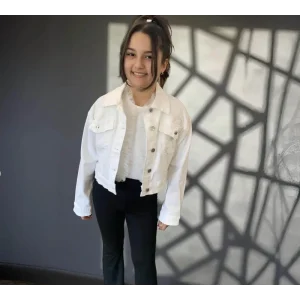 GIUBBOTTO DENIM BIANCO PER RAGAZZA YCLU 198CYFJS25