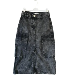Gonna Cargo nero Stone washed per bambina da 8anni a 16anni Y-Clu YFJF24G237
