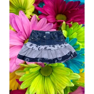 gonna denim bimba 6 mesi con balze floreali