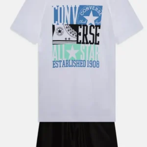 Completo maglietta a maniche corte con grafica e pantaloncino ragazzo