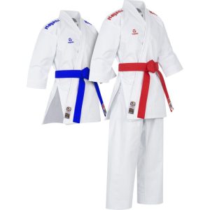 HAYASHI – Karate Gi Set “Migoto” con ricamo blu e rosso