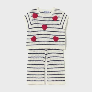 Completo crochet cuori baby girl Mayoral