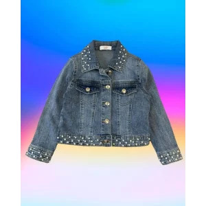 Giacca Jeans con perle per Bambina da 3 a 7anni Y-Clù YEB017