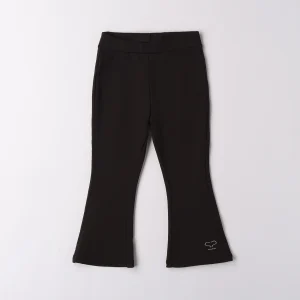 Sarabanda pantaloni a zampa neri bambina elasticizzati