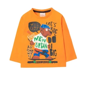 Maglietta arancione stampata per Bambino da 18mesi a 8anni Boboli 349107