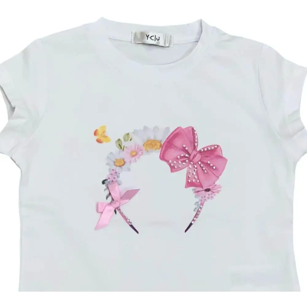 MAGLIETTA BIANCA MANICA CORTA BAMBINA Y-CLU 383TYFBS25 - immagine 5