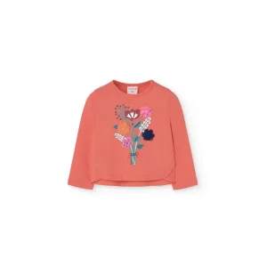 Maglietta di cotone per Bimba in arancione Boboli 209023