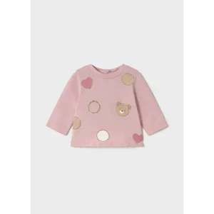 Mayoral Maglietta neonata manica lunga Rosa Cuori e Orsetto