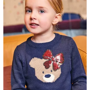 Maglioncino con orso per bambina da 18mesi a 8anni 0A316