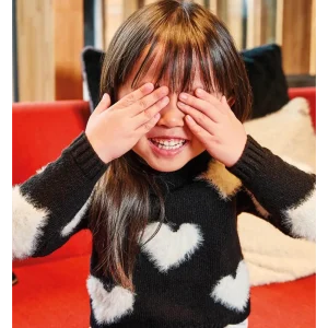 Maglione nero/bianco per bambina da 12 mesi a 8 anni Sarabanda 0A202