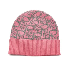 PINKO cappello cuffia frappato rosa grigio