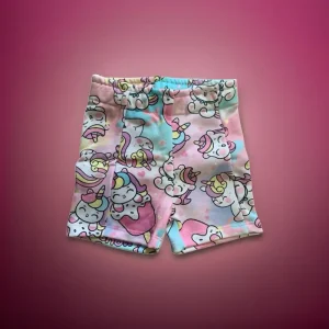 Shorts Unicorno Bambina Mousse Colorati e Morbidi
