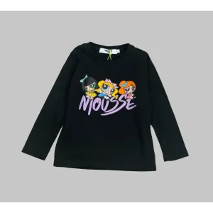 T-shirt Mousse bambina personaggi cartoni manica lunga