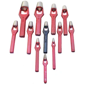 Fustella a Martello Rotonda Per Fori su Cuoio Pelle Gomma Tessuto – Foro da 1mm a 45mm