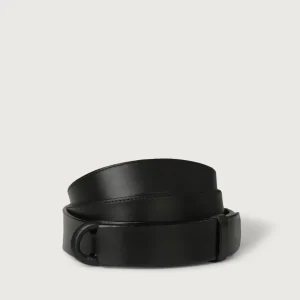 ORCIANI cintura Nobuckle Bull in cuoio nero