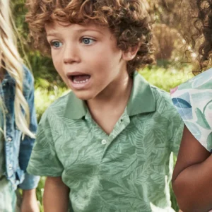 Polo verde manica corta bambino