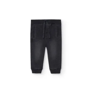 Pantalone morbidi effetto denim Black per Bambino