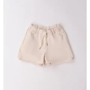 Sarabanda pantaloni corti tinta unita bambina beige
