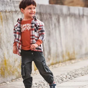 Sarabanda pantaloni jeans bambino cargo elasticizzati