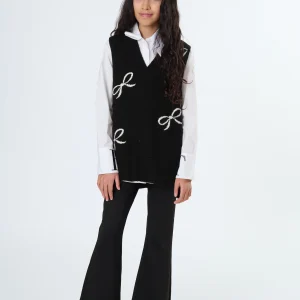 Pantaloni Neri a Zampa Stretch con Brillantini – Vita Regolabile per Ragazza