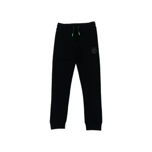 Pantaloni neri bambini Bikkembergs in cotone morbido