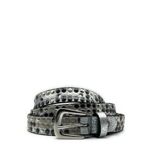 Cintura Donna Borchiata – Alta 2 cm – Shimmer – Argento