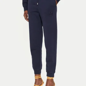 PINKO pantalone felpa tuta in cotone carico blu