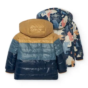 Piumino reversibile con cappuccio staccabile per bambino