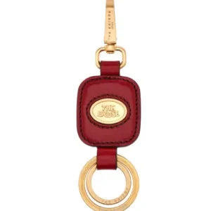THE BRIDGE portachiavi duccio con moschettone in cuoio rosso