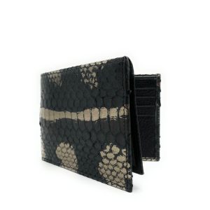 Portafoglio Marco con porta documento – Pitone – Bronzo metallizzato/Nero