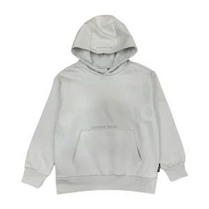 Felpa Cappuccio Ragazzo Colore Ghiaccio con Tasca Frontale