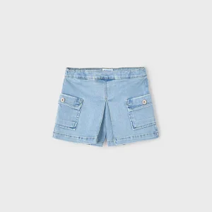 Pantaloncino jeans cargo bambina