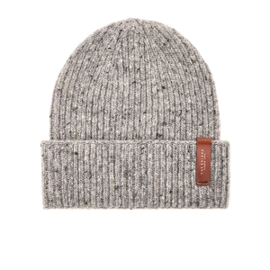 THE BRIDGE Cappello uomo in lana con etichetta in pelle grigio