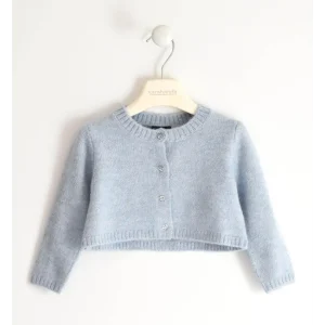 cardigan bambina tricot Sarabanda - corto azzurro morbido