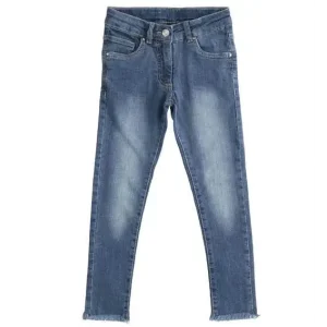 jeans bambina denim Sarabanda - slim orlo sfrangiato