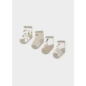 Set 4 calzini neonata 0-18mesi Mayoral 9862 beige