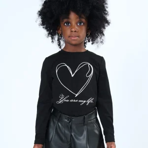 Shorts Bambina in Ecopelle Nera – Loose Fit con Tasche e Passanti