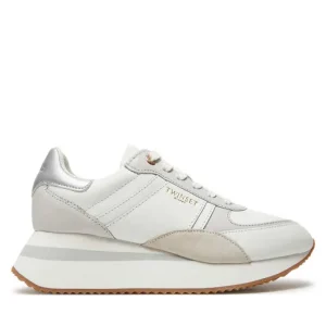 TWINSET Sneakers alta in pelle bianca