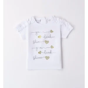 Sarabanda T-shirt estiva bambina con cuori dorati