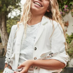 Maglietta metallizzata costine ragazza