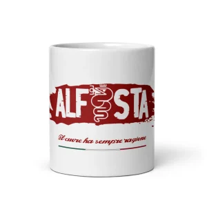 Tazza bianca lucida Alfista Alfa Romeo