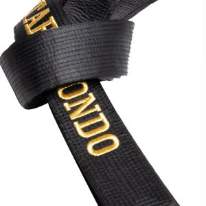 Hayashi – Shiny Taekwon-Do belt with box (with embroidery) “TAEKWONDO”