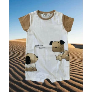 Tutina corta Bianca/beige per neonati 6-9mesi Mayoral