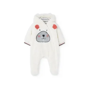 Tutina di pelliccia per neonati in bianco con stampa Boboli 149004