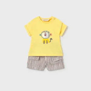 Completo safari con pantaloncino a righe neonato Mayoral