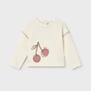 T-shirt manica lunga con stampa fiore baby girl Mayoral