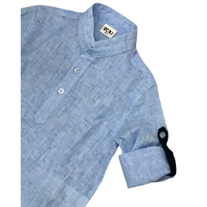 Camicia coreana Azzurro per ragazzo da 3anni a 7anni Y-CLU BYB11083