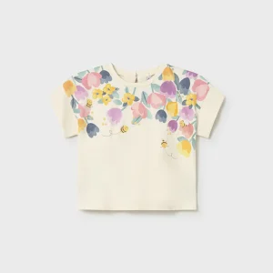 T-shirt con stampa fiori baby girl Mayoral